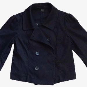 Express Cropped Blazer, Retro Black Swing Jacket